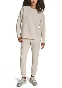 Women's Tonal Embroidered Logo High-Low Crew Neck Pullover