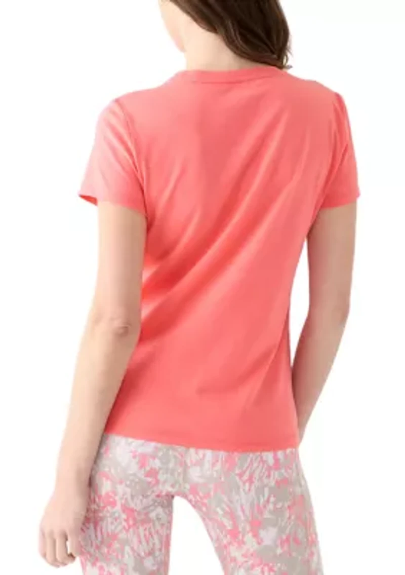 Solid Crew Neck Embroidered T-Shirt