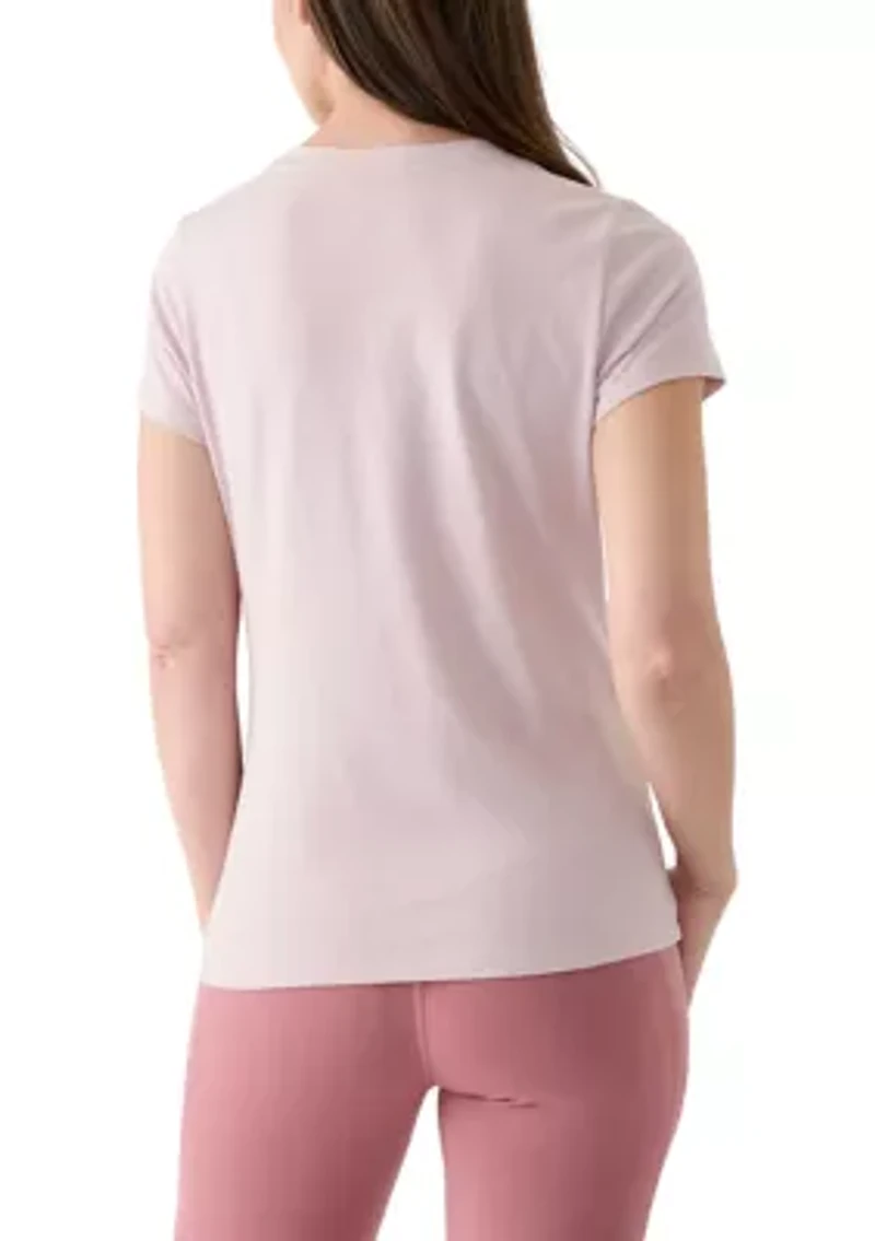 Solid V-Neck T-Shirt with Embroidered Logo