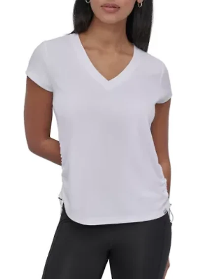 Short Sleeve Tech T-Shirt with Ruched Side Seams