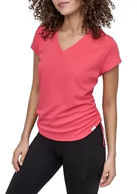 Short Sleeve Tech T-Shirt with Ruched Side Seams