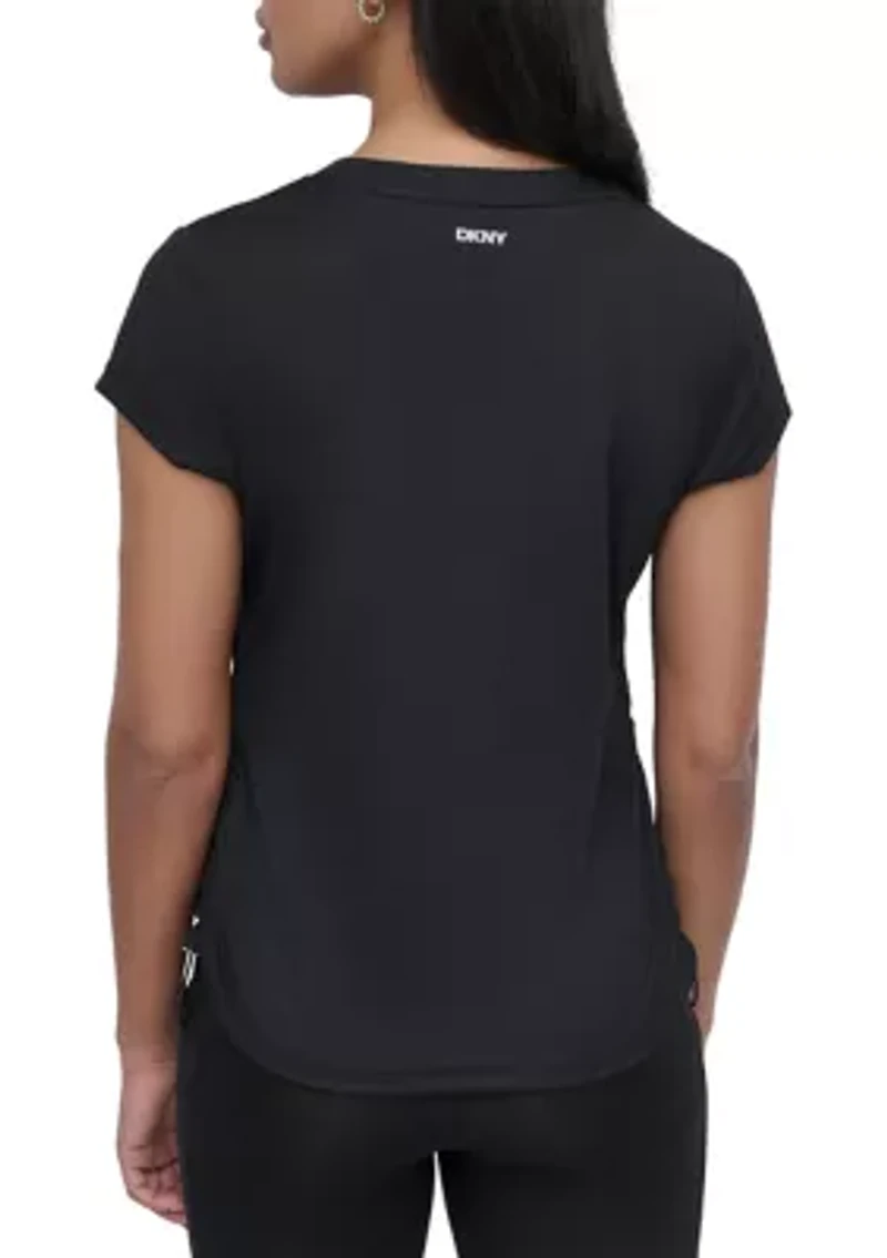Short Sleeve Tech T-Shirt with Ruched Side Seams
