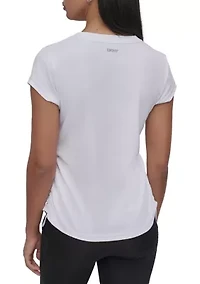 Short Sleeve Tech T-Shirt with Ruched Side Seams