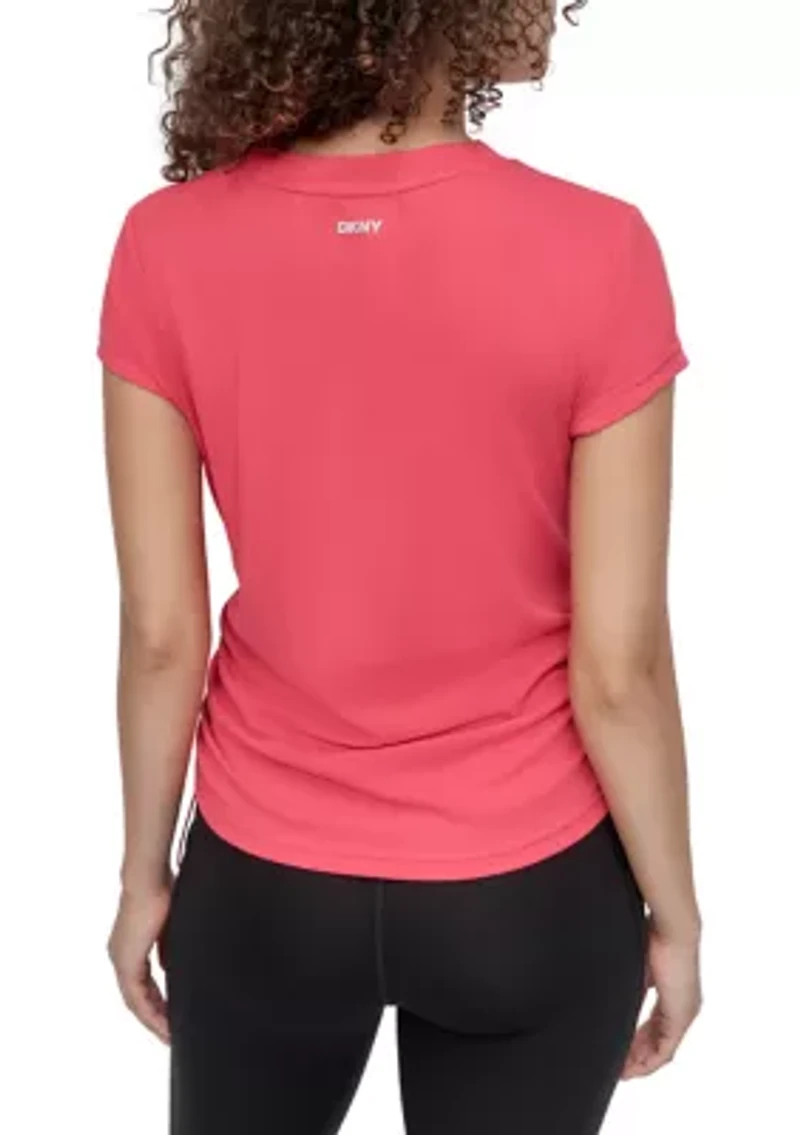 Short Sleeve Tech T-Shirt with Ruched Side Seams
