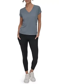 Short Sleeve Tech T-Shirt with Ruched Side Seams