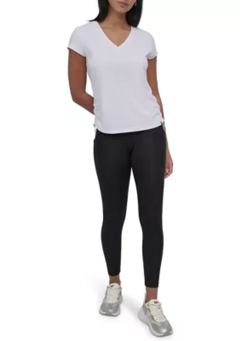 Short Sleeve Tech T-Shirt with Ruched Side Seams