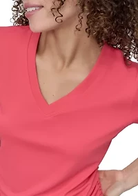 Short Sleeve Tech T-Shirt with Ruched Side Seams