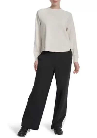 Women's Crew Neck Pullover Sweatshirt with Side Vents and HD Logo