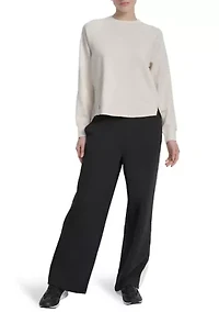 Women's Crew Neck Pullover Sweatshirt with Side Vents and HD Logo