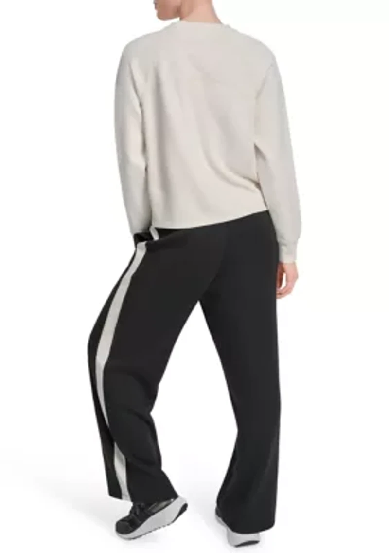 Women's Crew Neck Pullover Sweatshirt with Side Vents and HD Logo