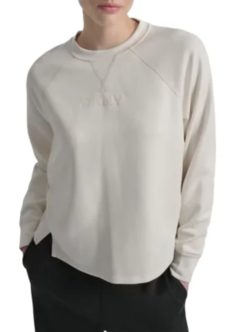 Women's Crew Neck Pullover Sweatshirt with Side Vents and HD Logo