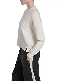 Women's Crew Neck Pullover Sweatshirt with Side Vents and HD Logo