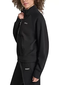 Embroidered Logo Half Zip Pullover with Kanga Pocket