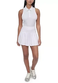 Women's Court Piqué Pleated Tennis Skort