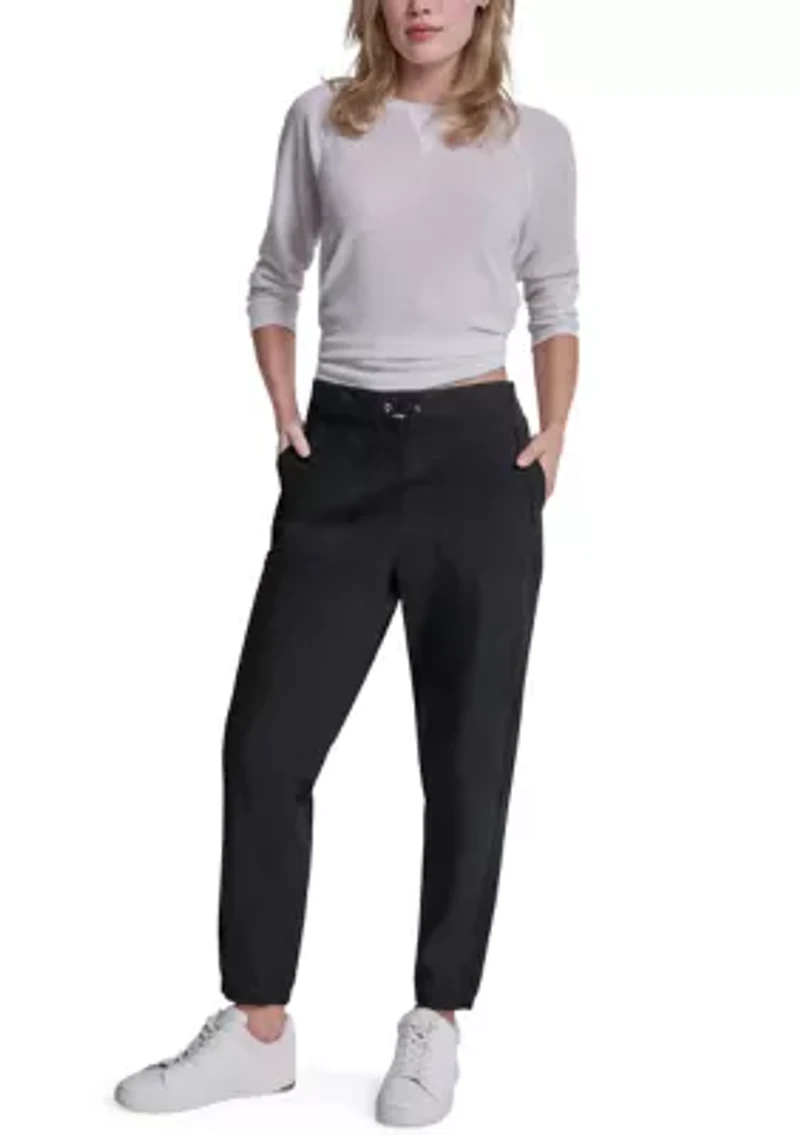 Men's High-Rise Seamed Joggers with Bungee Closure