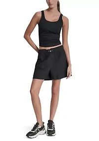 Women's Mid-Rise Poplin Shorts