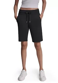 Women's Embroidered Logo Bermuda Shorts with Side Vents