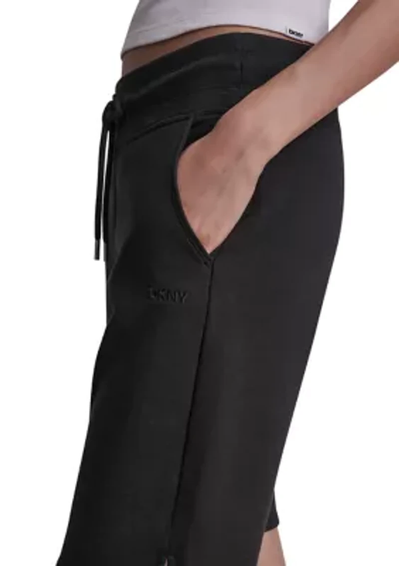 Women's Embroidered Logo Bermuda Shorts with Side Vents