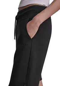 Women's Embroidered Logo Bermuda Shorts with Side Vents