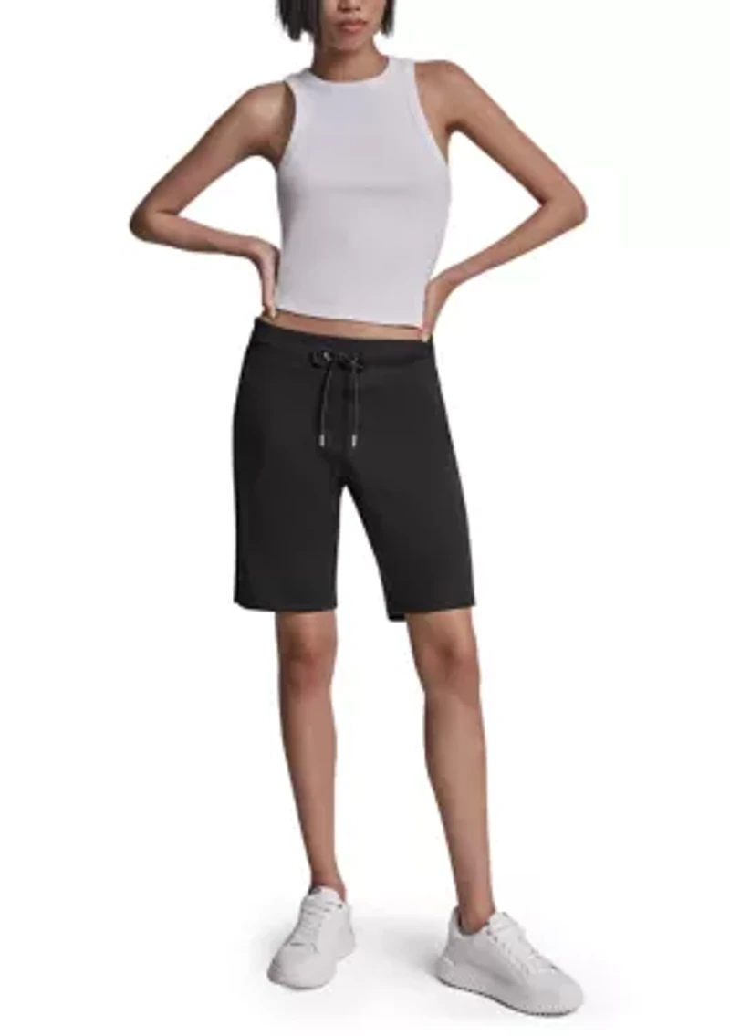 Women's Embroidered Logo Bermuda Shorts with Side Vents