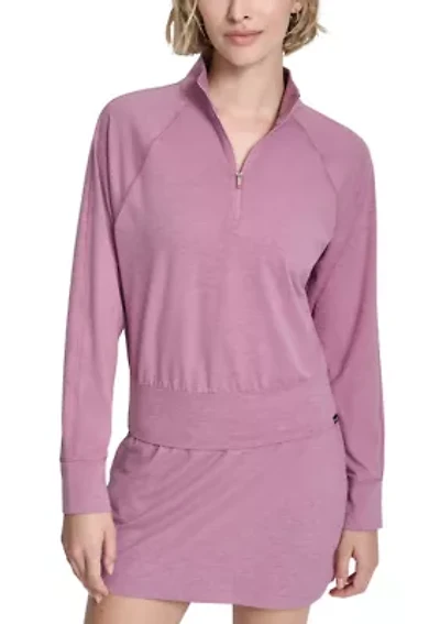 Women's Sapcedye 1/4 Zip Mock Neck Pullover