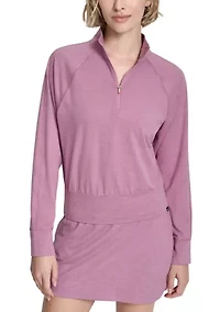 Women's Sapcedye 1/4 Zip Mock Neck Pullover