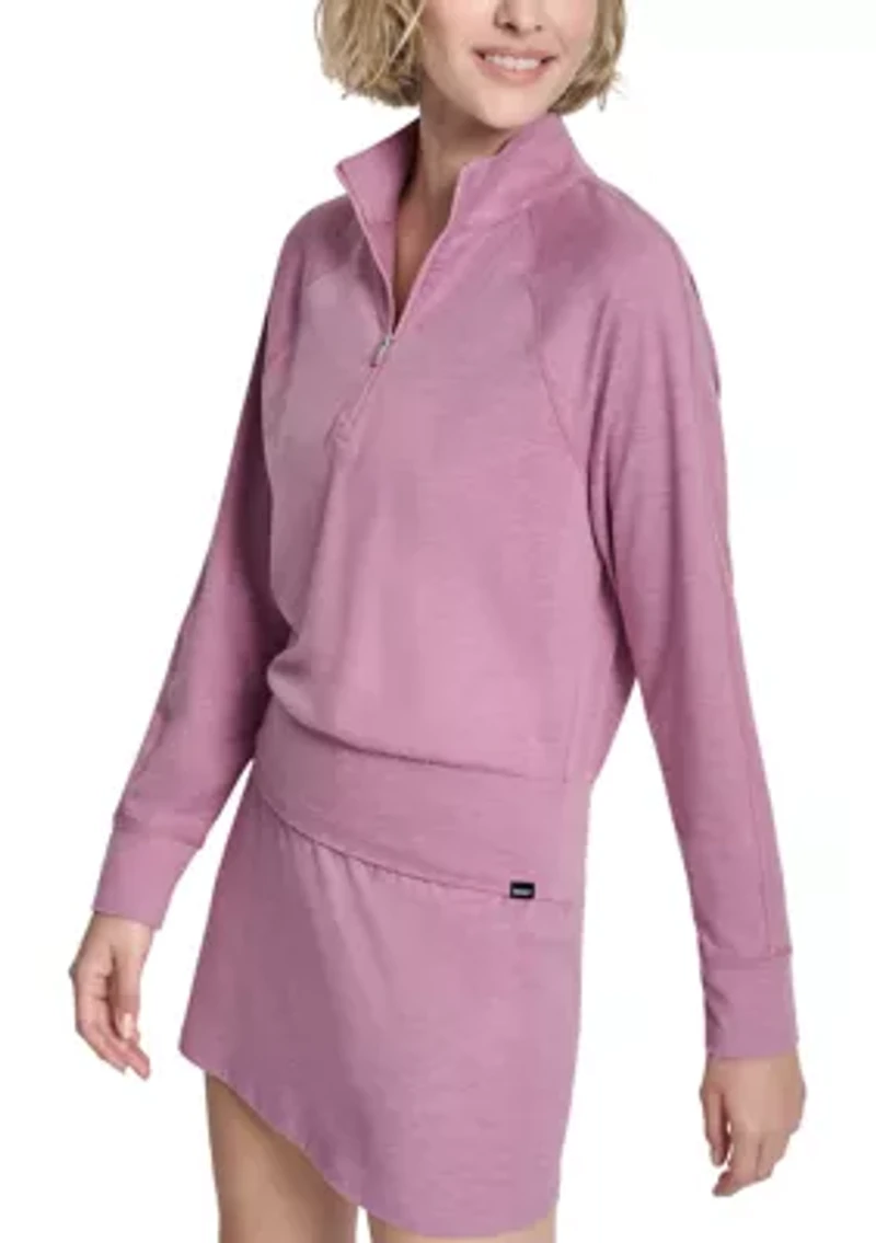 Women's Sapcedye 1/4 Zip Mock Neck Pullover