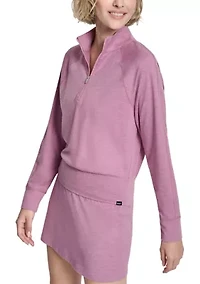 Women's Sapcedye 1/4 Zip Mock Neck Pullover