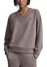 Women's Embroidered Logo V-Neck Sweatshirt