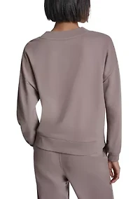 Women's Embroidered Logo V-Neck Sweatshirt