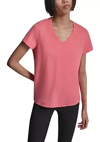 Women's V-Neck T-Shirt with Embroidered Logo