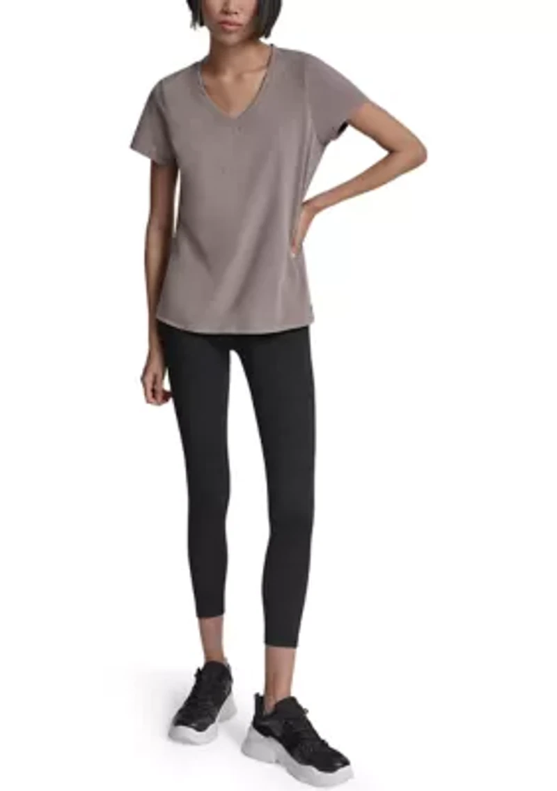 Women's V-Neck T-Shirt with Embroidered Logo