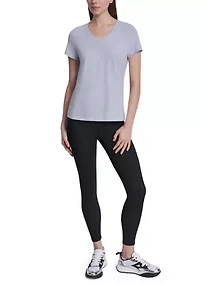 Women's V-Neck T-Shirt with Embroidered Logo