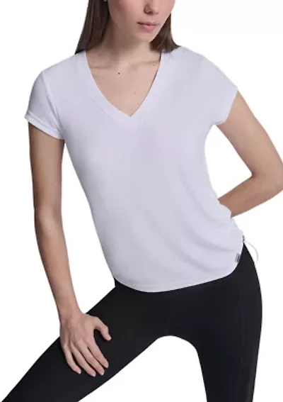 Women's Tech T-Shirt with Ruched Side Seams