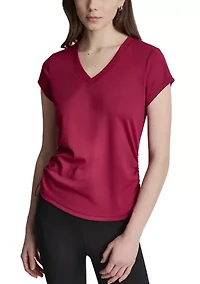 Women's Tech T-Shirt with Ruched Side Seams