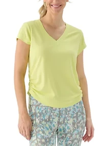 Women's Tech T-Shirt with Ruched Side Seams