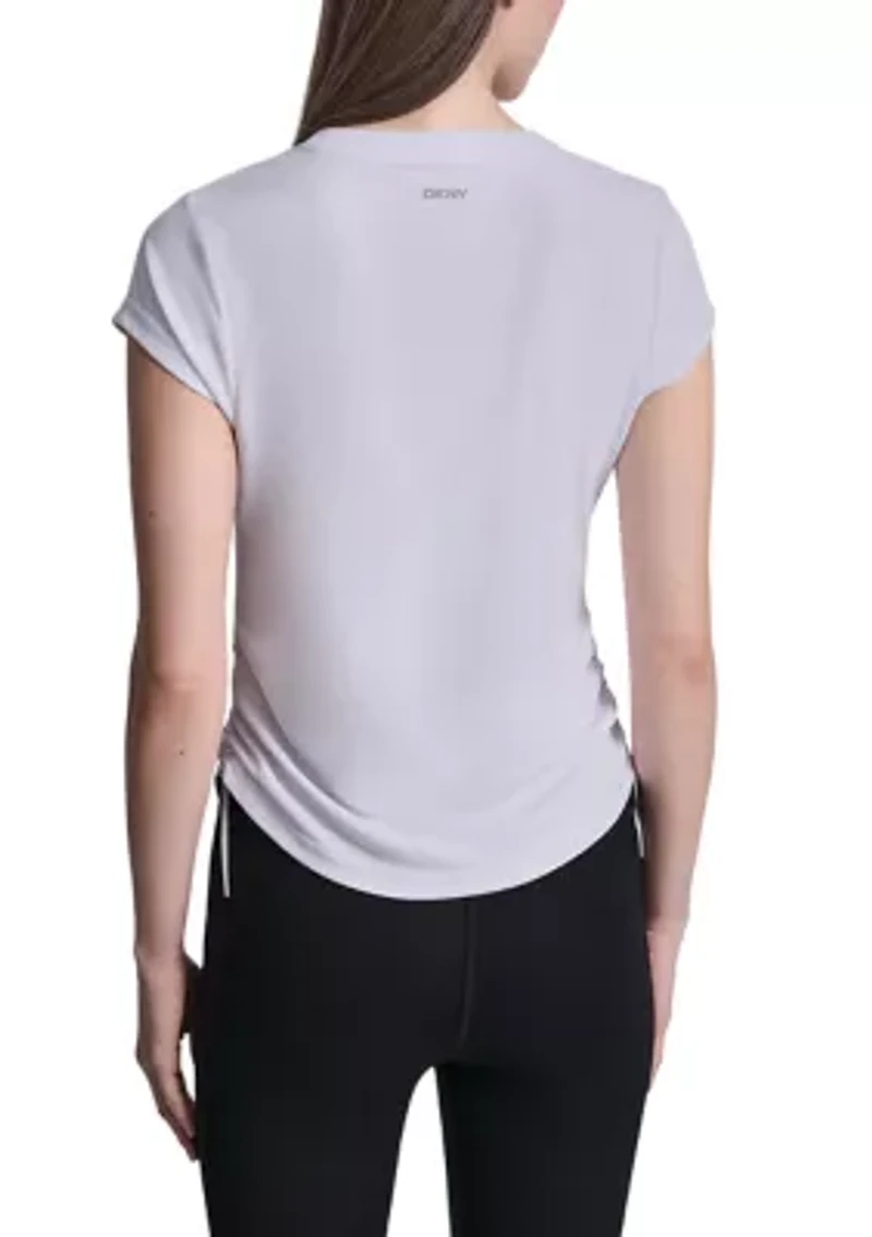 Women's Tech T-Shirt with Ruched Side Seams