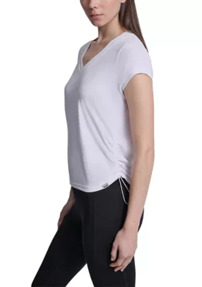 Women's Tech T-Shirt with Ruched Side Seams