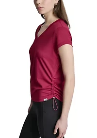 Women's Tech T-Shirt with Ruched Side Seams