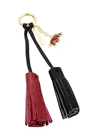 NCAA University of Arkansas Fayetteville Tassel Keychain With Charm