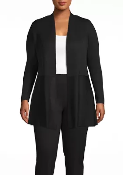 Plus Long Waist Seam Cardigan