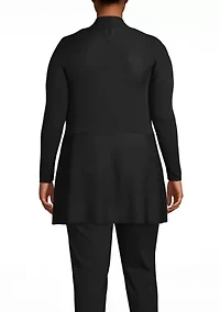 Plus Long Waist Seam Cardigan