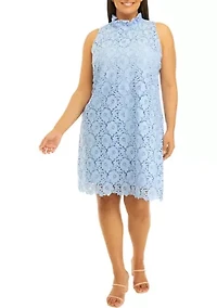 SLEEVELESS SHIFT WITH RUFFLE COLLAR