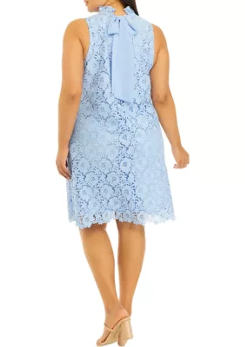 SLEEVELESS SHIFT WITH RUFFLE COLLAR