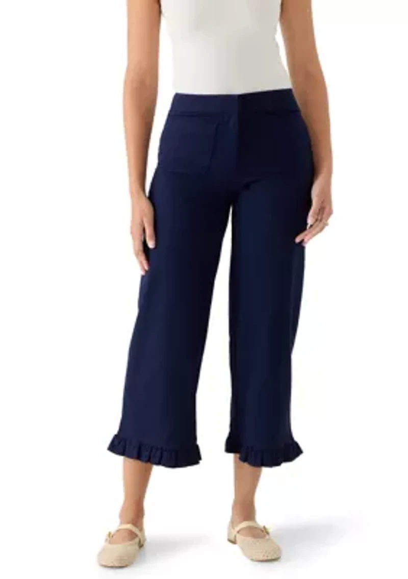Women's Wide Leg Ruffle Pants
