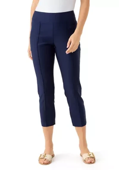 Petite Pintuck Capri Pants