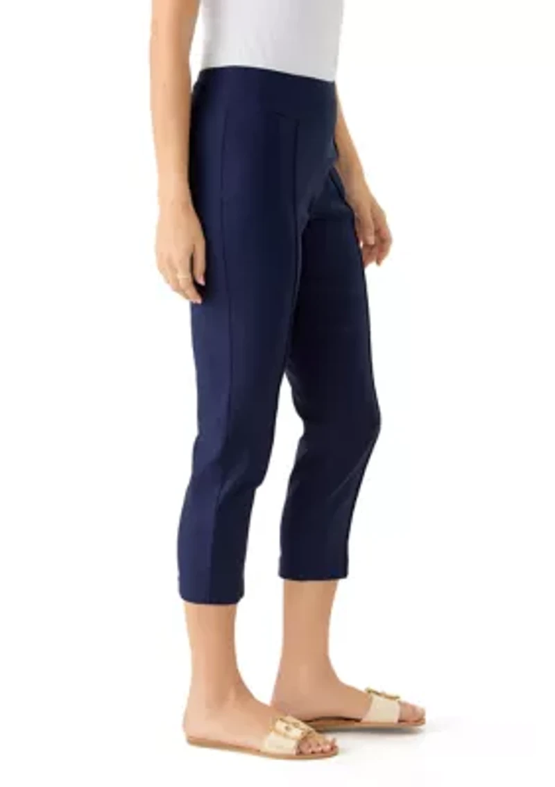 Petite Pintuck Capri Pants