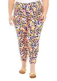 Plus Striped Ankle Pants