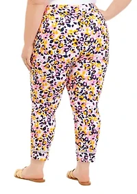 Plus Striped Ankle Pants