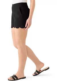 Petite Scallop Shorts